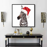 Painting by Numbers Zebra with Santa Hat